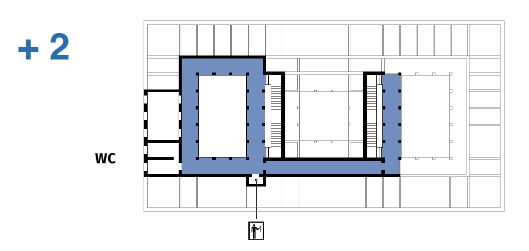 Gezeichneter Plan des zweiten Geschosses