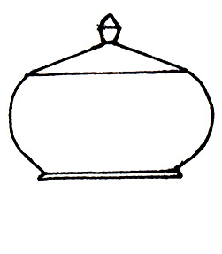 Rekonstruktionszeichnung der Gefäßform Pyxis